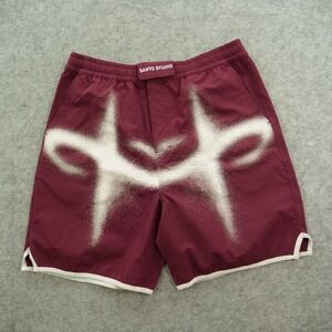Santo Studio Shorts Mens Extra Large Red Burgundy Torino Board Swim Surf Active